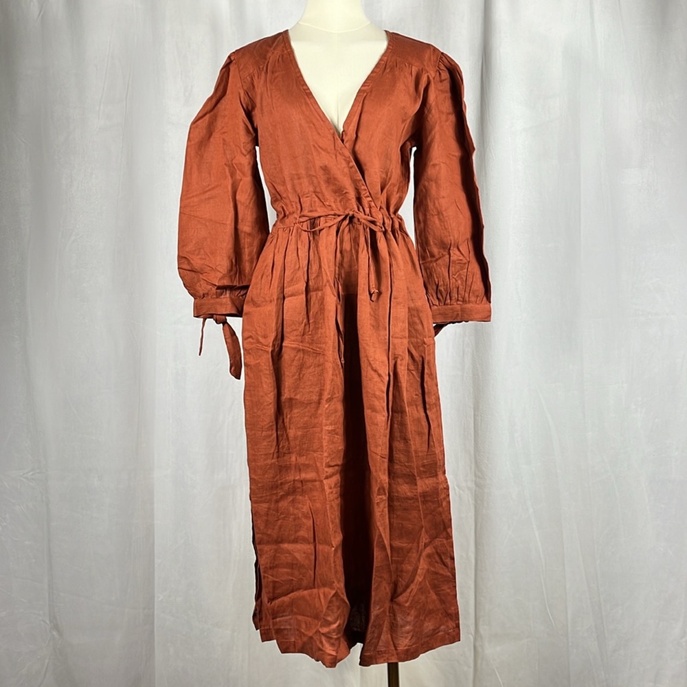 NWT Myrah Penaloza Valentina Dress in Harvest Moon Burnt Orange. - Picture 3 of 11